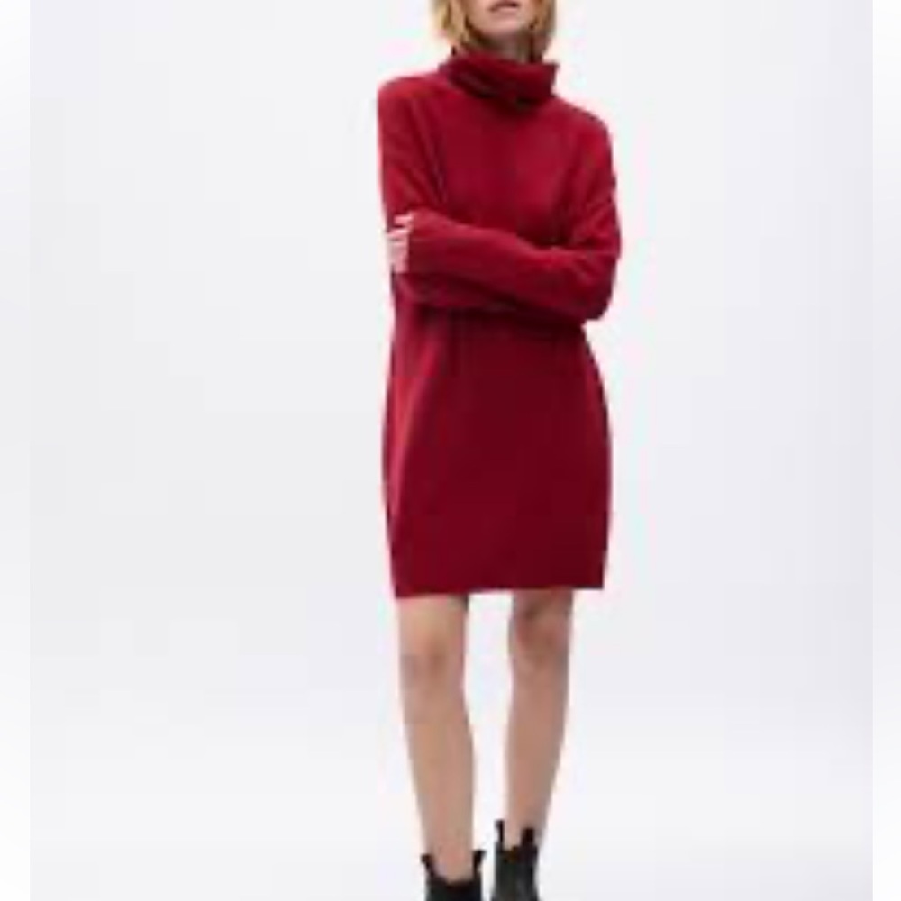 Boden knitted Red Turtleneck Sweater Dress Size 10